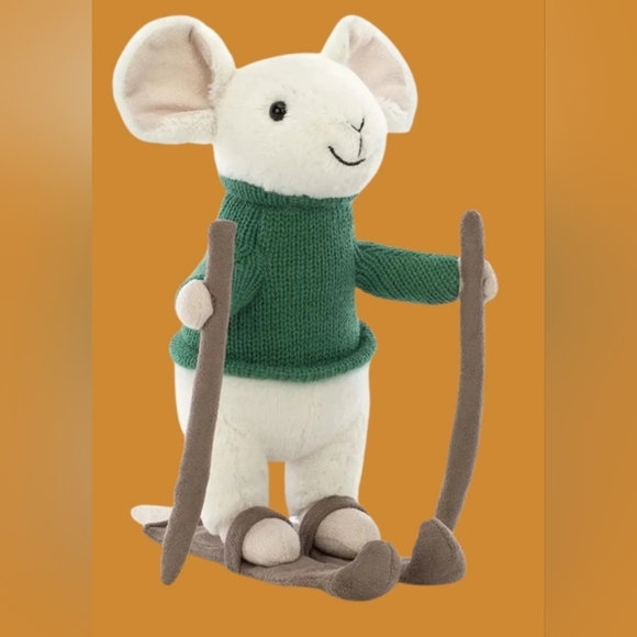 Jellycat Merry Mouse Skiing🐁 8" Plush & Soft NWT - Picture 4 of 7